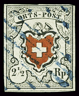 Orts-Post mit Kreuzeinfassung Type 14 mit Kreuzeinfassung, ringsum gut bis überrandig,