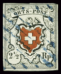 Orts-Post mit Kreuzeinfassung Type 14 mit Kreuzeinfassung, ringsum gut bis überrandig,
