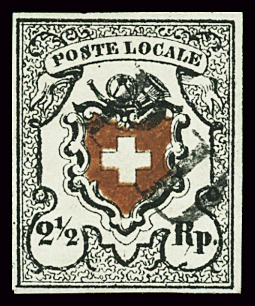 Type 20 mit Kreuzeinfassung, farbintensiv und ringsum