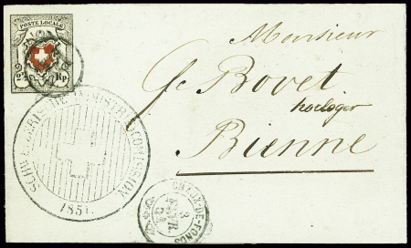 Type 36 mit Kreuzeinfassung, farbfrisch und ringsum