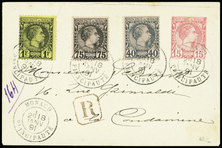 N°9 +8 +7 sur entier postal enveloppe à 15c Charles