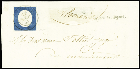 RUMILLY 1855 Lettre avec Sardaigne n°8, bien margé,