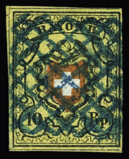 Type 30 A2/LO, gut gerandet mit gekreuzter blauer Aargauer