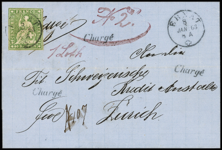 40Rp. grün, gut bis sehr gut gerandet, auf Rekobrief