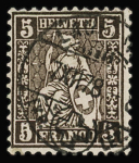 5C braun mit Abart "Doppelprägung in der 5 links und