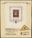 1934 Vaduz-Block 5Fr. mit Sonderstempel der Ausstellung
