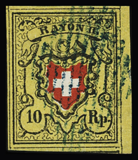 1850-52 Partie Rayonmarken mit 9 Einzelmarken und ein
