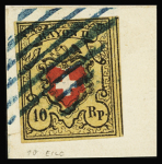 1850-52 Partie Rayonmarken mit 9 Einzelmarken und ein