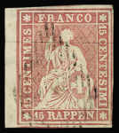 1854-62 SITZENDE HELVETIA UNGEZÄHNT : Spezialsammlung