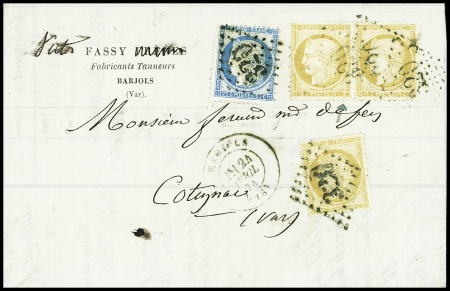 Triple port à 70c avec n°60 + trois n°59 obl. GC 320