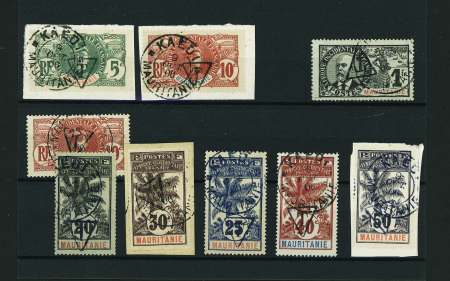 TAXE N°1 à 8 La série de 8 valeurs oblitérés Kaedi