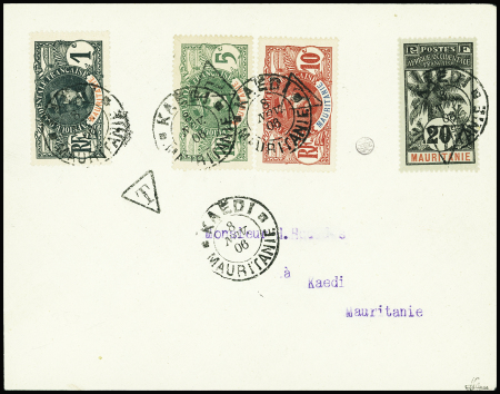 TAXE N°8A NON EMIS 1c gris + n°1 +2 +3 oblitérés Kaedi