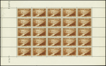 N°262 20f Pont du Gard, feuille complètes de 25 timbres