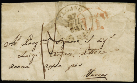 1842 Folded entire from Campione, dated internally