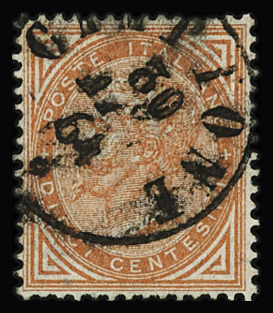 1863 Italy Delarue 10c orange cancelled by CAMPIONE