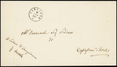 1868 Franchise letter to Castilglione D'intelvi bearing
