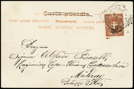 1901 Postcard sent as printed matter to Milano bearing