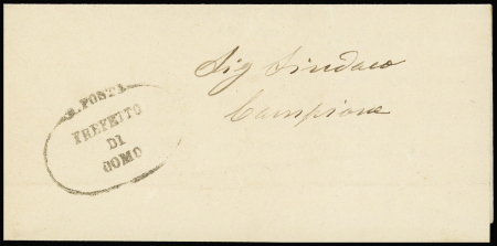 1902 Incoming official folded letter from Como, arrival