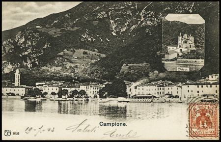 1903 Postcard sent as printed matter to Milano bearing