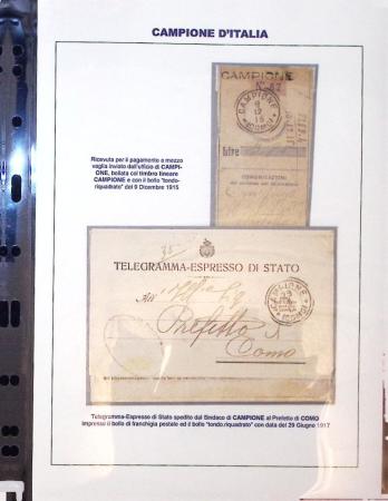 1915-17 Postal receipt plus Telegram bearing both CAMPIONE
