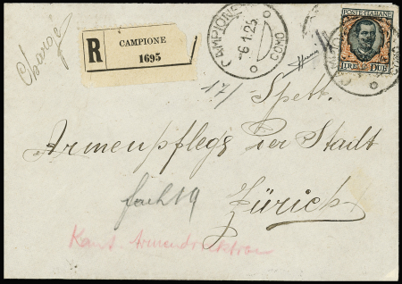 1925 Two registered covers, each franked 2L and addressed