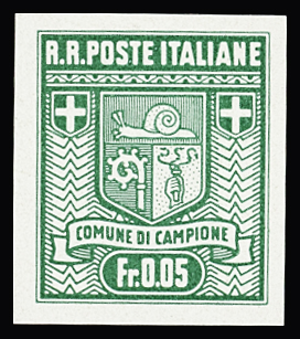 0,05Fr. to 1Fr., the complete set IMPERFORATE, never