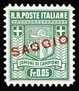 0,05Fr. to 1Fr., perf. 11 1/2, the complete set SAGGIO