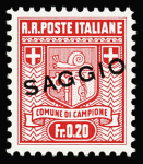 0,05Fr. to 1Fr., perf. 11 1/2, the complete set SAGGIO