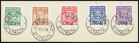 0,05Fr. to 1Fr., perf. 11 1/2, the complete set tied by