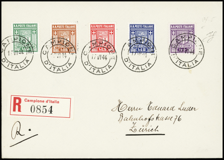 0,05Fr. to 1Fr., perf. 11 1/2, the complete set tied by Campione