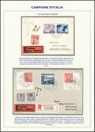 POSTAGE DUE : Five covers to or from Liechstenstein