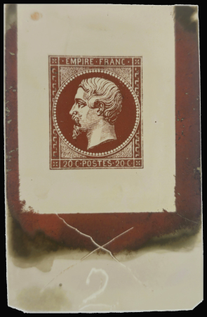 N°14 cliché d'impression en rouge sur collodion, utilisé