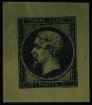 N°14 20c,  cliché d'impression sur collodion en noir,