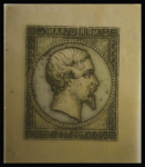 N°14 20c,  cliché d'impression sur collodion en noir,