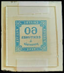 N°9 Cliché d'impression du 60c bleu sur plaque de verre,