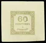 N°1 + 8 10c et 60c, essais des faux sur papier  par