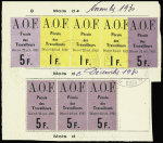 1930, Document recto-verso avec 14 timbres pécule des