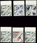 N°453/472 et PA 61/62 avec surcharge inversée bleue