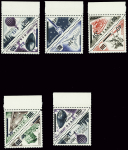 N°453/472 et PA 61/62 avec surcharge inversée bleue