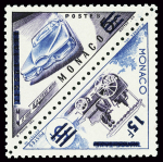 N°461/462d 15f sur 5f bleu clair et violet variété