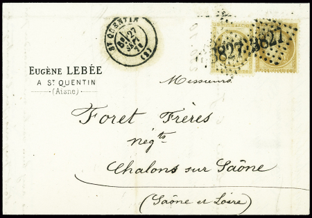 N°36 et 59 obl. GC 3827 sur LAC pour Châlons-sur-Saône,