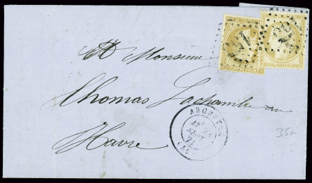 N°28B et 59 obl. GC 153 sur LAC pour Le Havre, càd