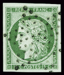 N°2 15c vert, faux de SPERATI, TTB, avec mention "SPERATI"