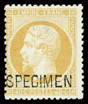 N°23d 40c orange, surchargé "spécimen", neuf *, léger