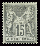 N°77 15c gris (II), neuf *, TB