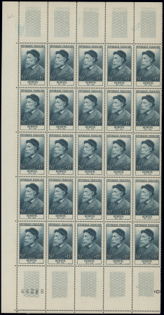 N°1027/32 série Renoir en feuilles de 25, neuves **,