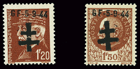 PONTARLIER N°1/2 2f20 et 1f50 brun-rouge, neufs **,