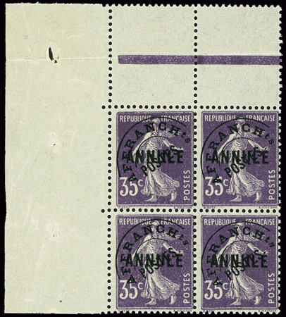 PREOBLITERES N°62-CI-1 35c violet (Type I, surcharge