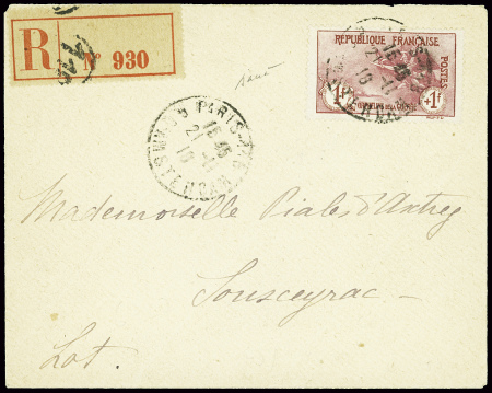 N°154 1f + 1f rouge, au profit des Orphelins de la