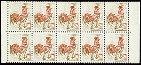 N°1331A 30c. Coq de Decaris, variété sans le vert,